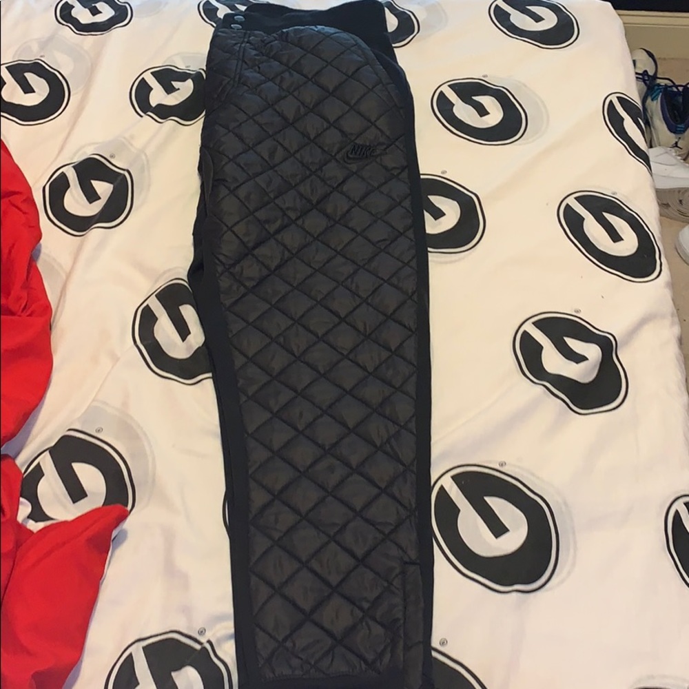 Nike black quilted sweatpants
